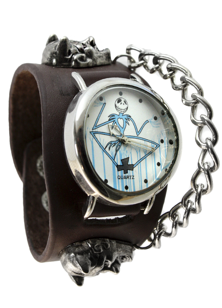 Часы наручные Джек с цепочкой Коричневые - фото 1 - rockbunker.ru