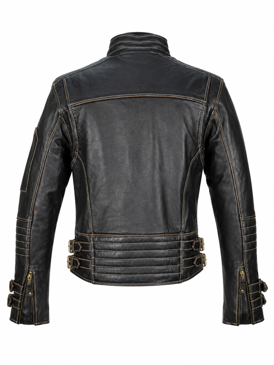 Косуха кожаная RockMerch KRM023ИBR - фото 2 - rockbunker.ru