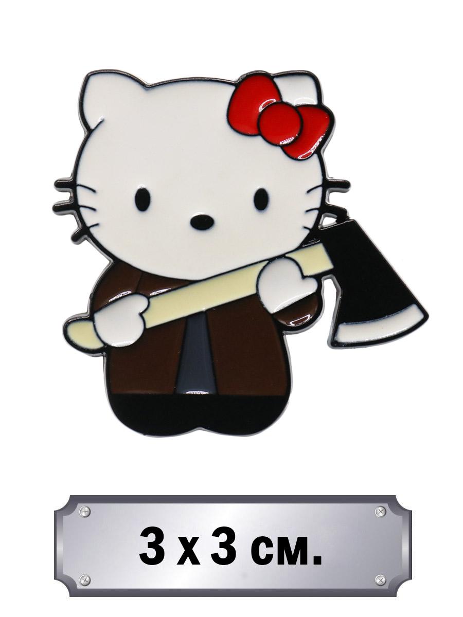 Значок Hello Kitty с Топором - фото 1 - rockbunker.ru