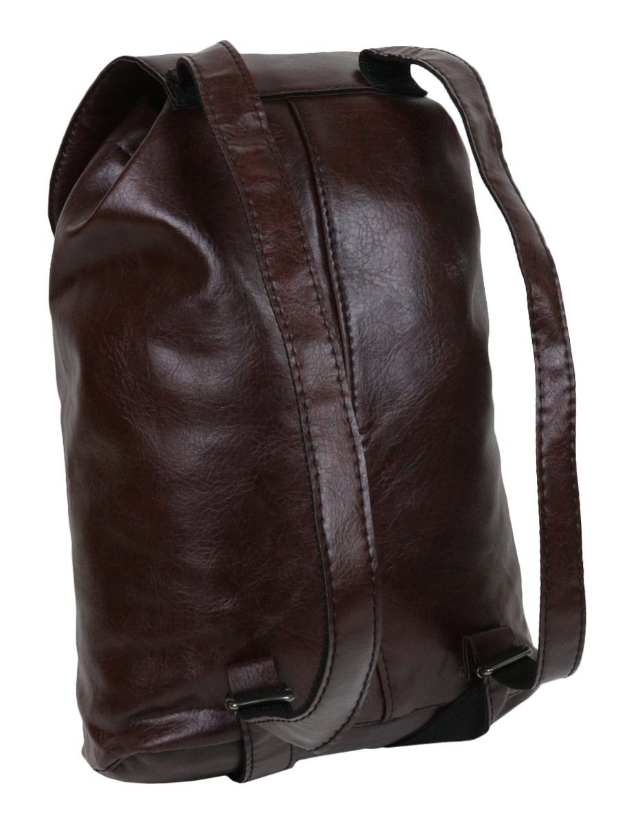 Рюкзак-торба с 2 карманами коричневая - фото 2 - rockbunker.ru