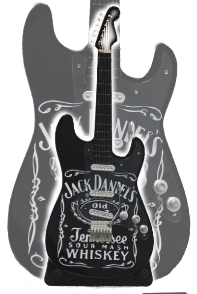 Сувенирная копия гитары Fender Stratocaster Jack Daniels - фото 1 - rockbunker.ru