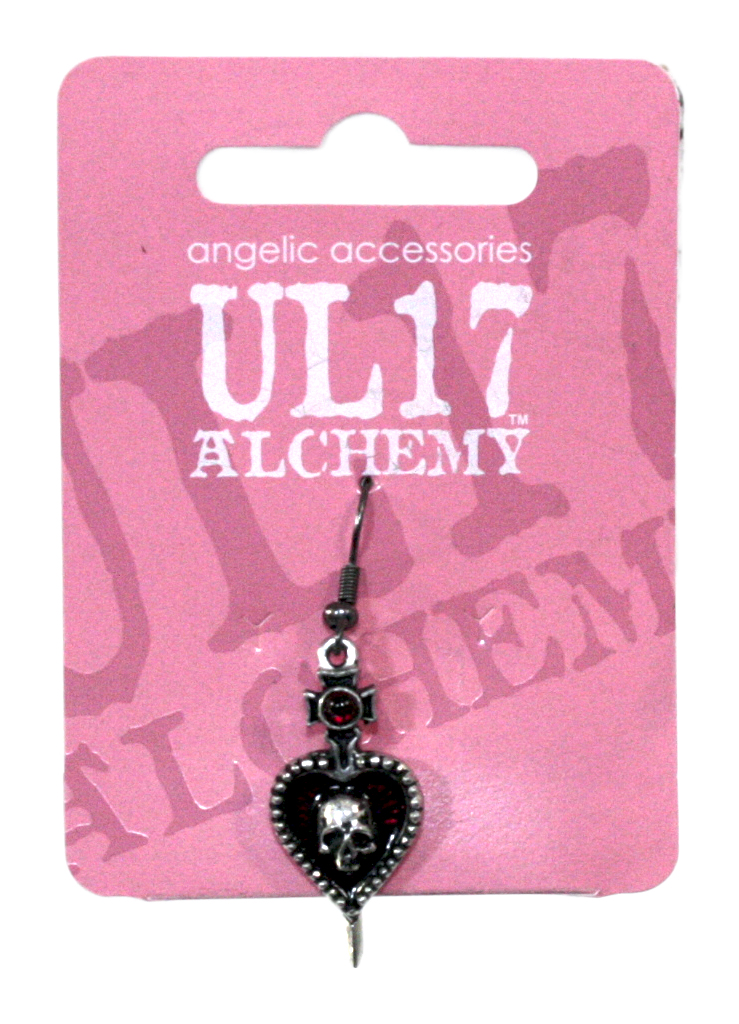 Серьга Alchemy Gothic ULFE6 Pierced Heart - фото 3 - rockbunker.ru