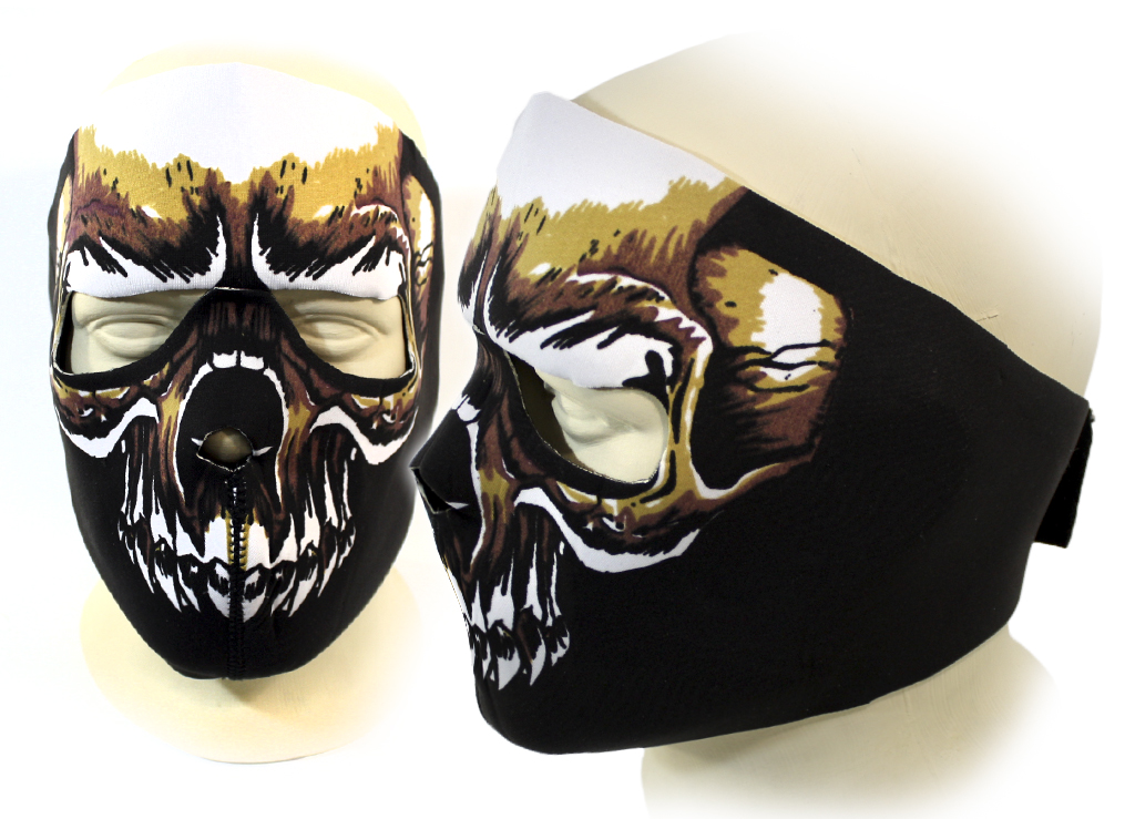 Байкерская маска череп без нижней челюсти на все лицо - фото 3 - rockbunker.ru