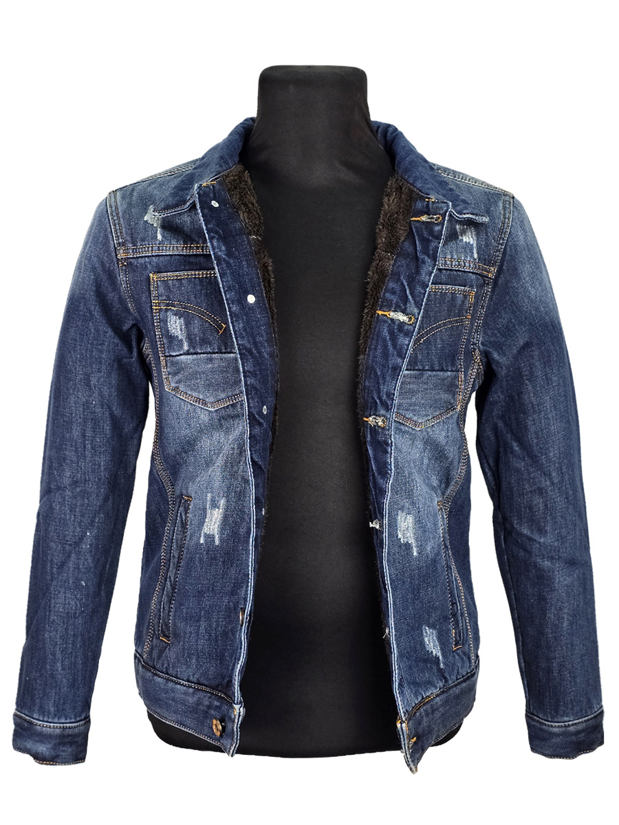 Куртка джинсовая на меху - фото 1 - rockbunker.ru