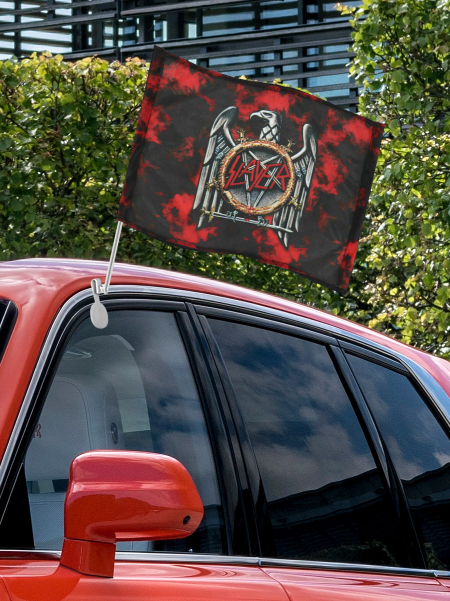 Флаг автомобильный Slayer - фото 3 - rockbunker.ru