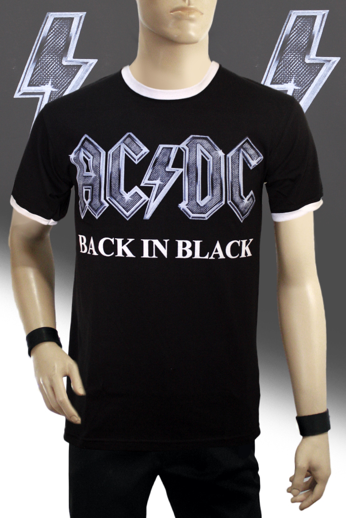 Футболка Ringer AC DC Back In Black - фото 1 - rockbunker.ru