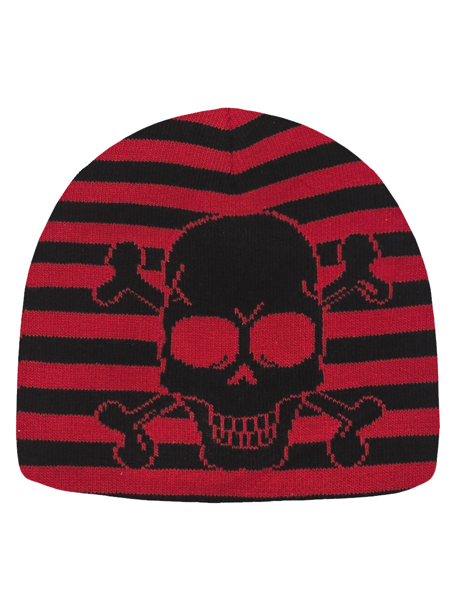 Шапка Роджер Полоска черно-красная - фото 1 - rockbunker.ru