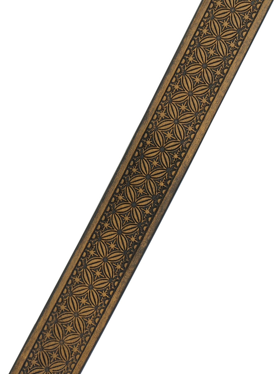 Ремень с пряжкой Байк коричневый - фото 2 - rockbunker.ru