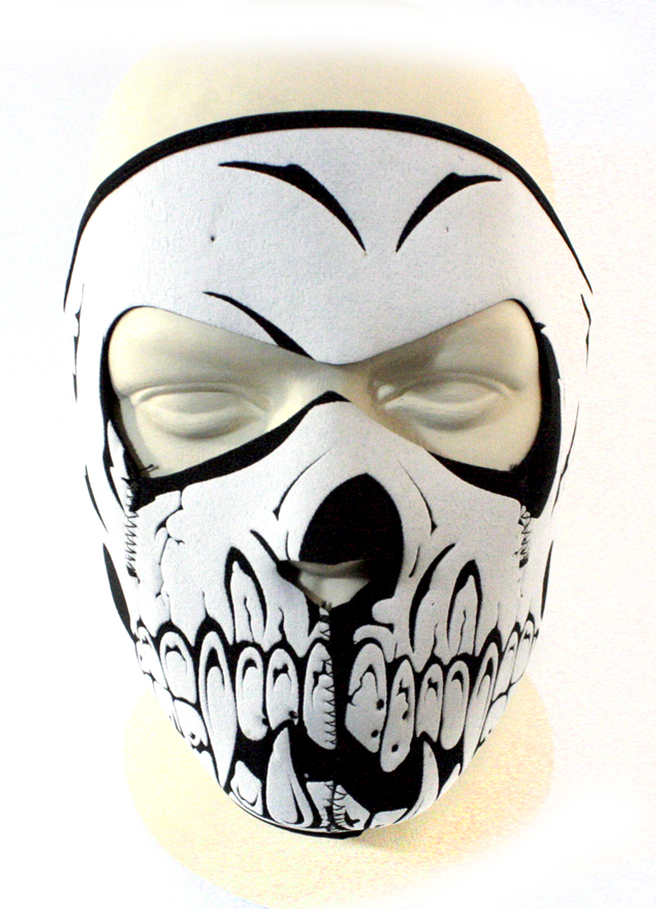 Байкерская маска череп с клыками на все лицо - фото 2 - rockbunker.ru