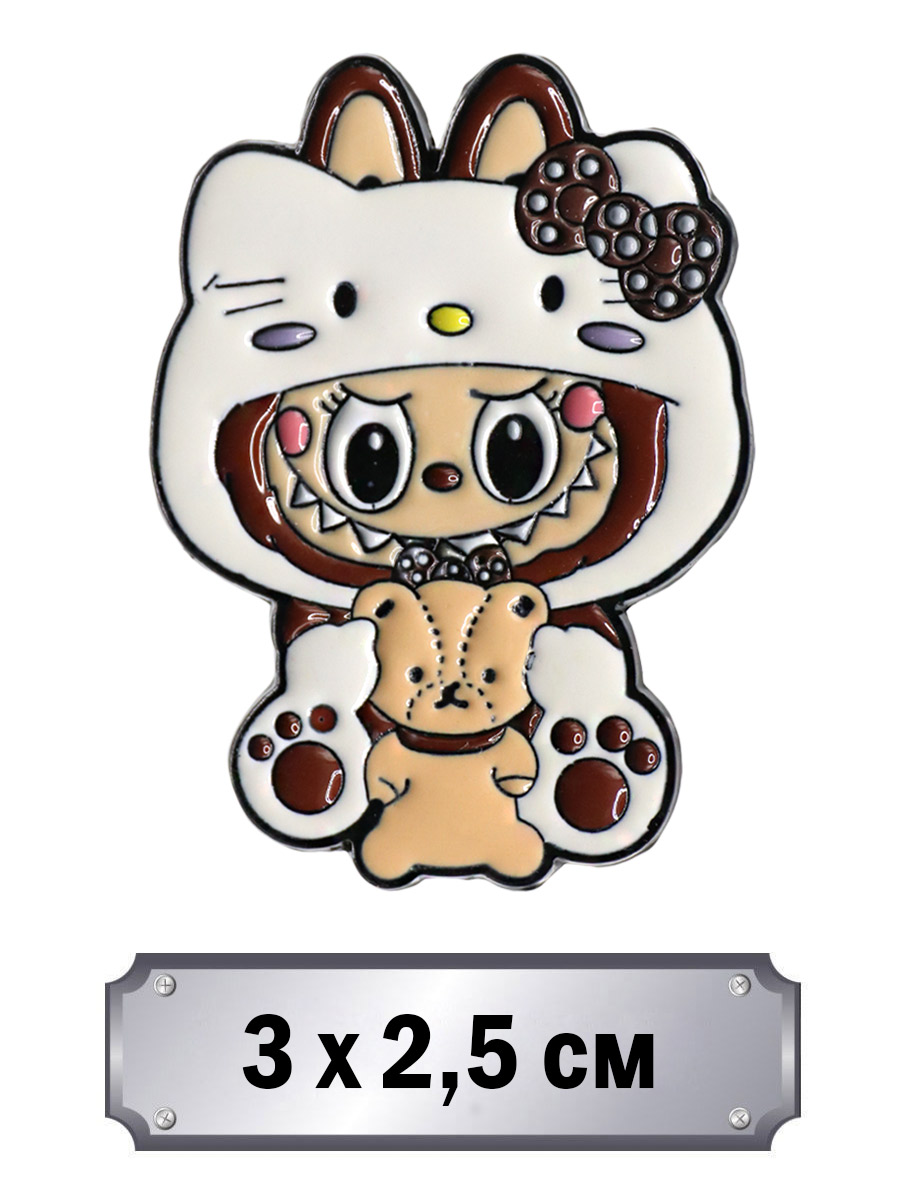 Значок Лабубу Hello Kitty - фото 1 - rockbunker.ru