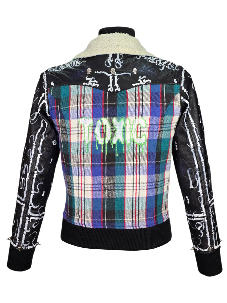 Куртка клетчатая кастомная Toxic - фото 2 - rockbunker.ru
