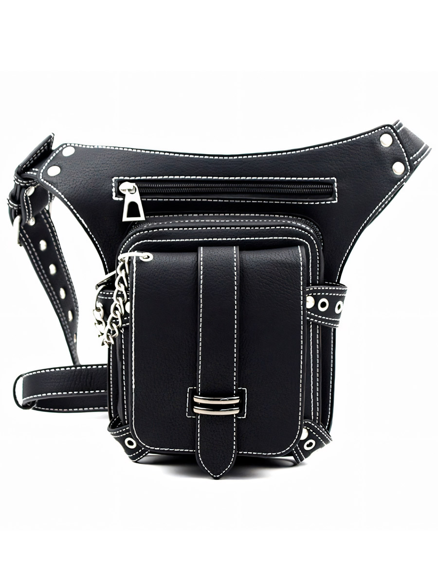 Сумка Стимпанк Универсальная Белая Строчка - фото 1 - rockbunker.ru