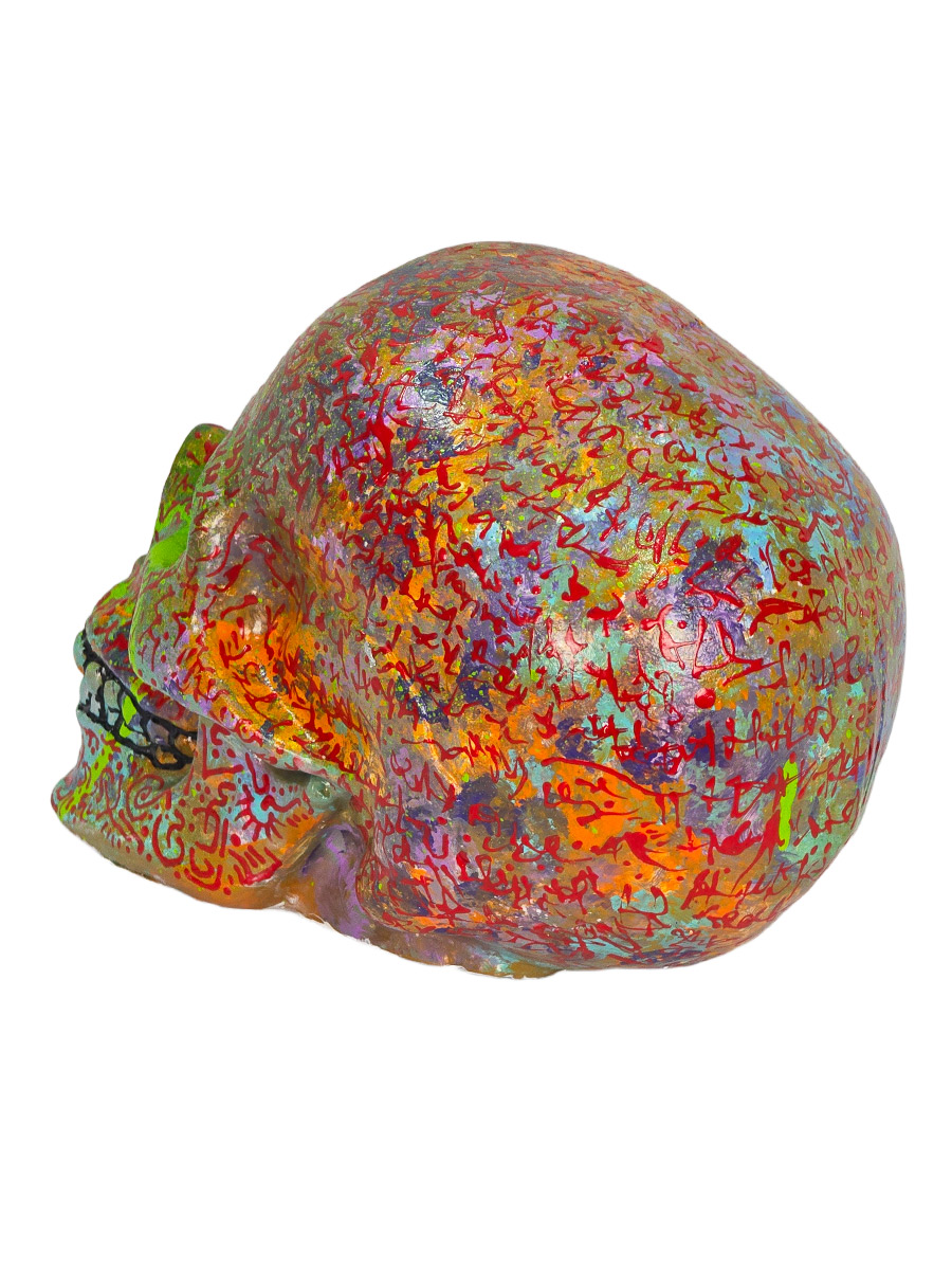 Череп Декоративный Цветной Сектант - фото 3 - rockbunker.ru