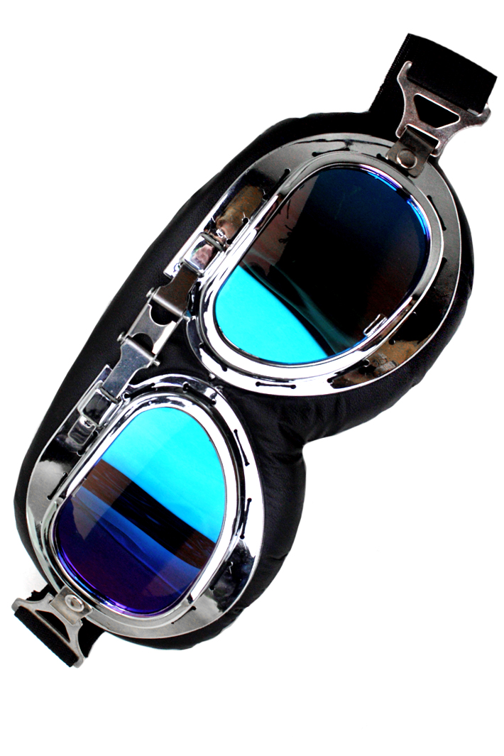 Ретро-очки Авиатор синие - фото 2 - rockbunker.ru
