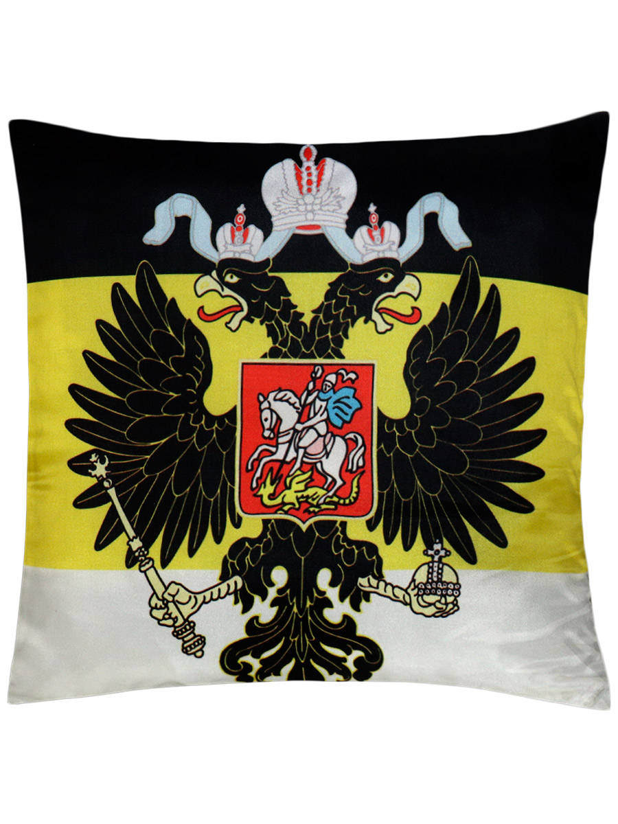 Подушка Имперский флаг с гербом - фото 1 - rockbunker.ru