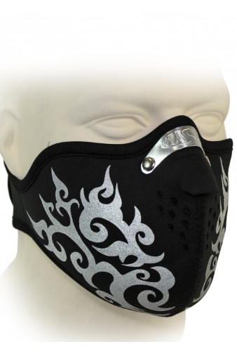 Байкерская маска Трайбл узор Дракон серая - фото 1 - rockbunker.ru