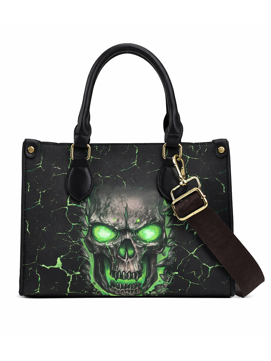 Сумка Тоут Зеленый Череп  - фото 1 - rockbunker.ru