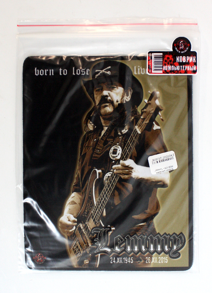 Коврик для мыши RockMerch Lemmy Born to lose Live to win - фото 2 - rockbunker.ru
