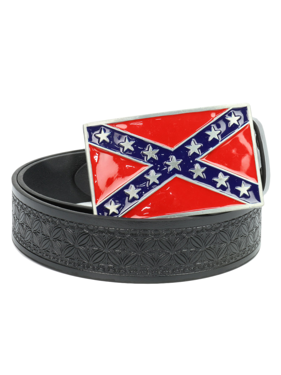 Ремень с пряжкой Конфедерация черный - фото 1 - rockbunker.ru