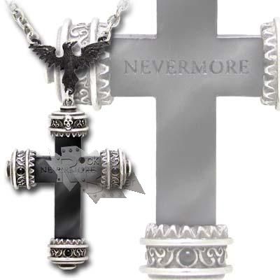 Кулон Alchemy Gothic P539 Nevermore Cross - фото 1 - rockbunker.ru
