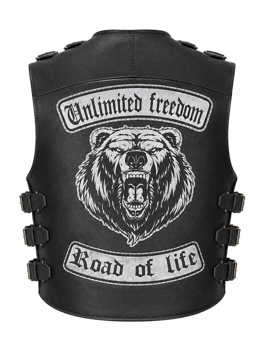 Жилет кожаный броня Road of Life - фото 2 - rockbunker.ru