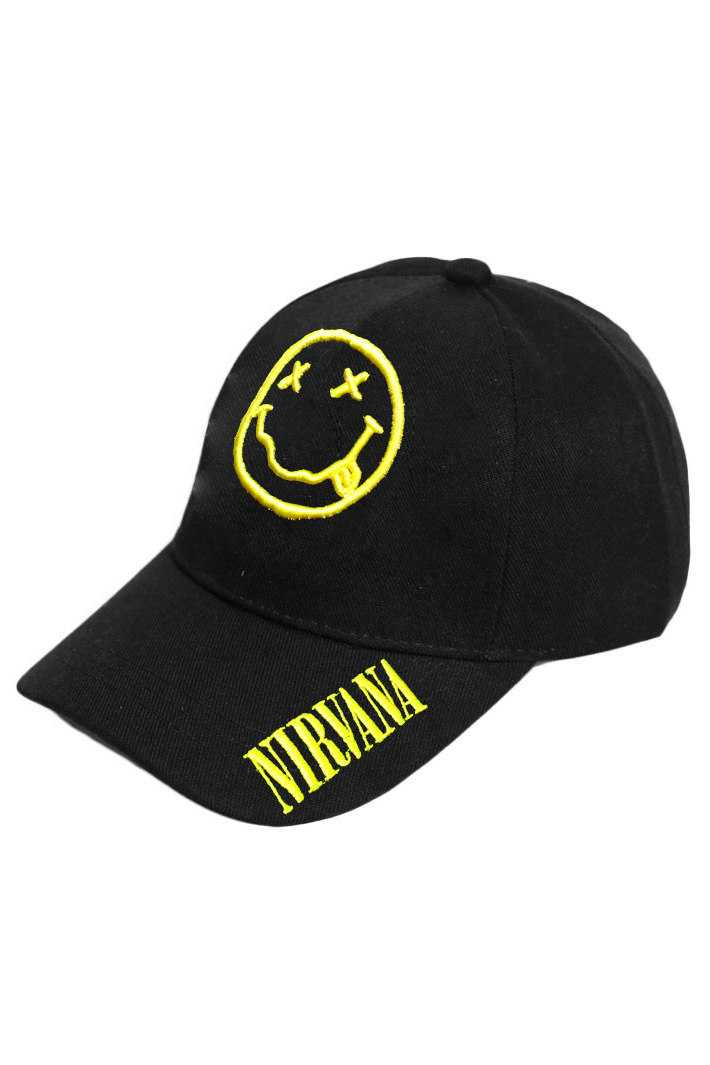 Бейсболка Nirvana с 3D вышивкой желтая - фото 1 - rockbunker.ru