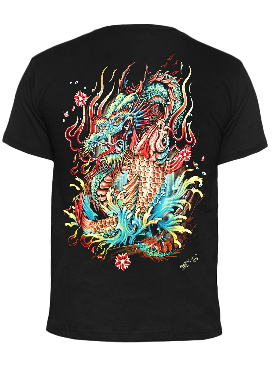 Футболка Rock Chang Дракон и Рыба Кои - фото 2 - rockbunker.ru