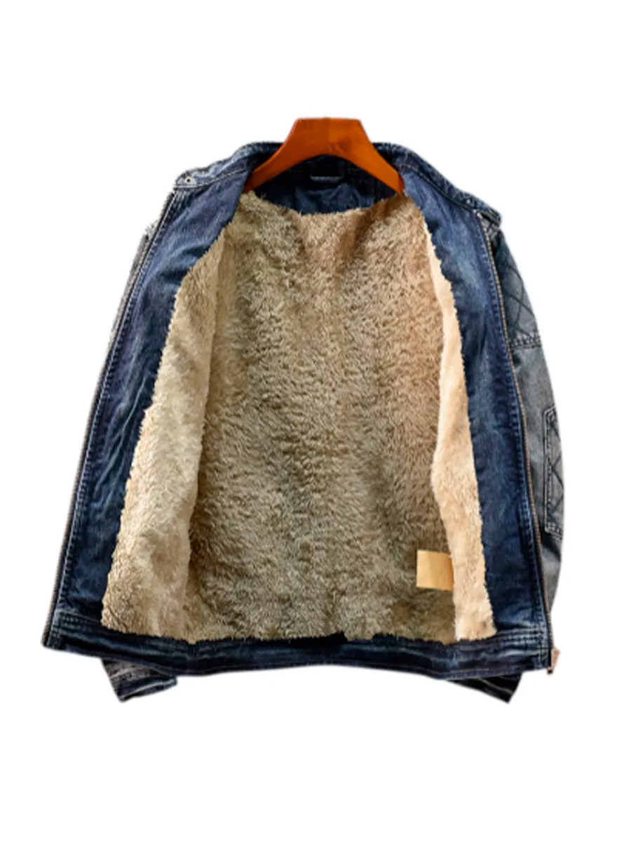 Куртка Джинсовая на Молнии Утепленная - фото 3 - rockbunker.ru