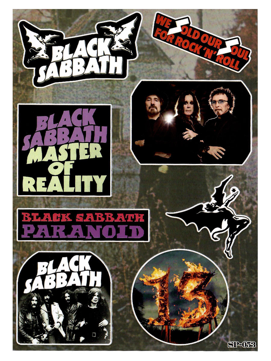 Набор стикеров Black Sabbath - фото 2 - rockbunker.ru