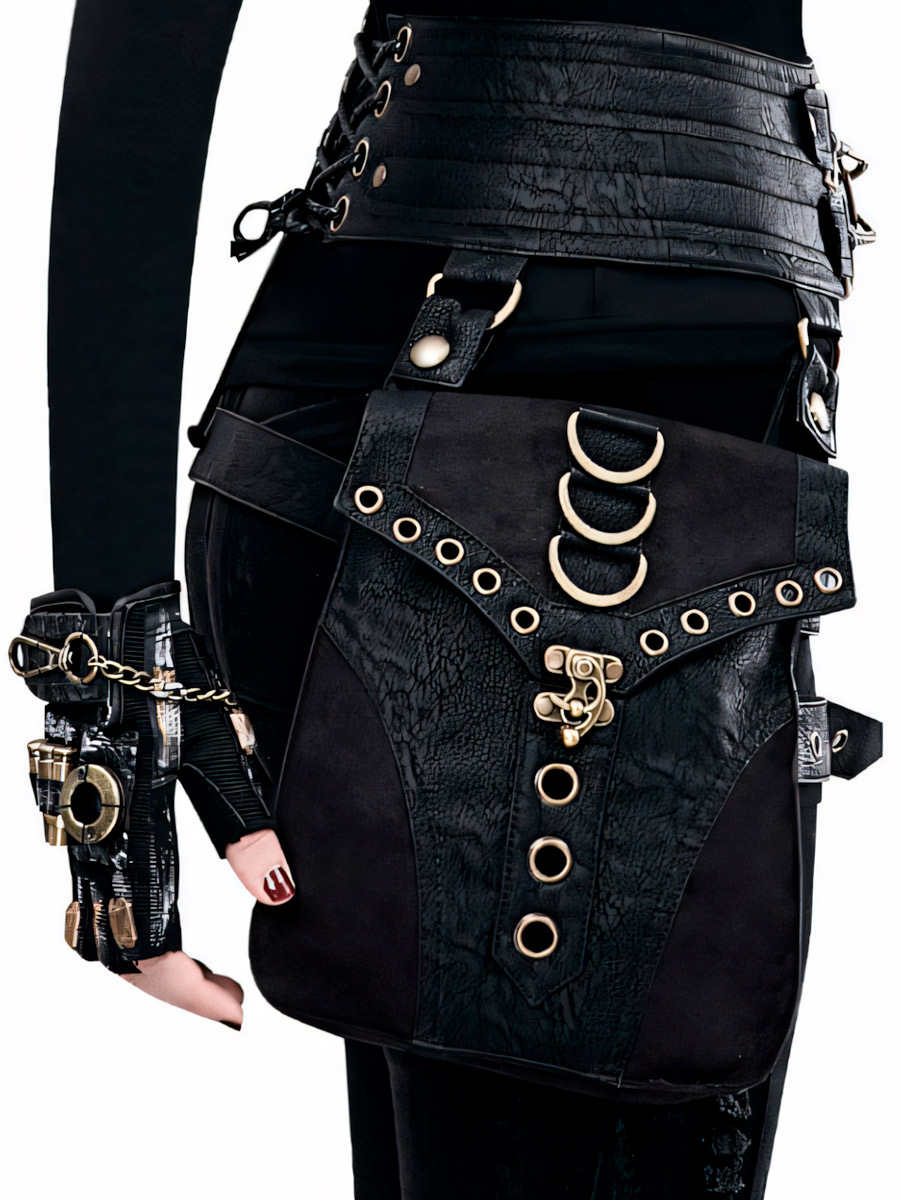 Сумка Стимпанк  Двойная с Поясом - фото 1 - rockbunker.ru