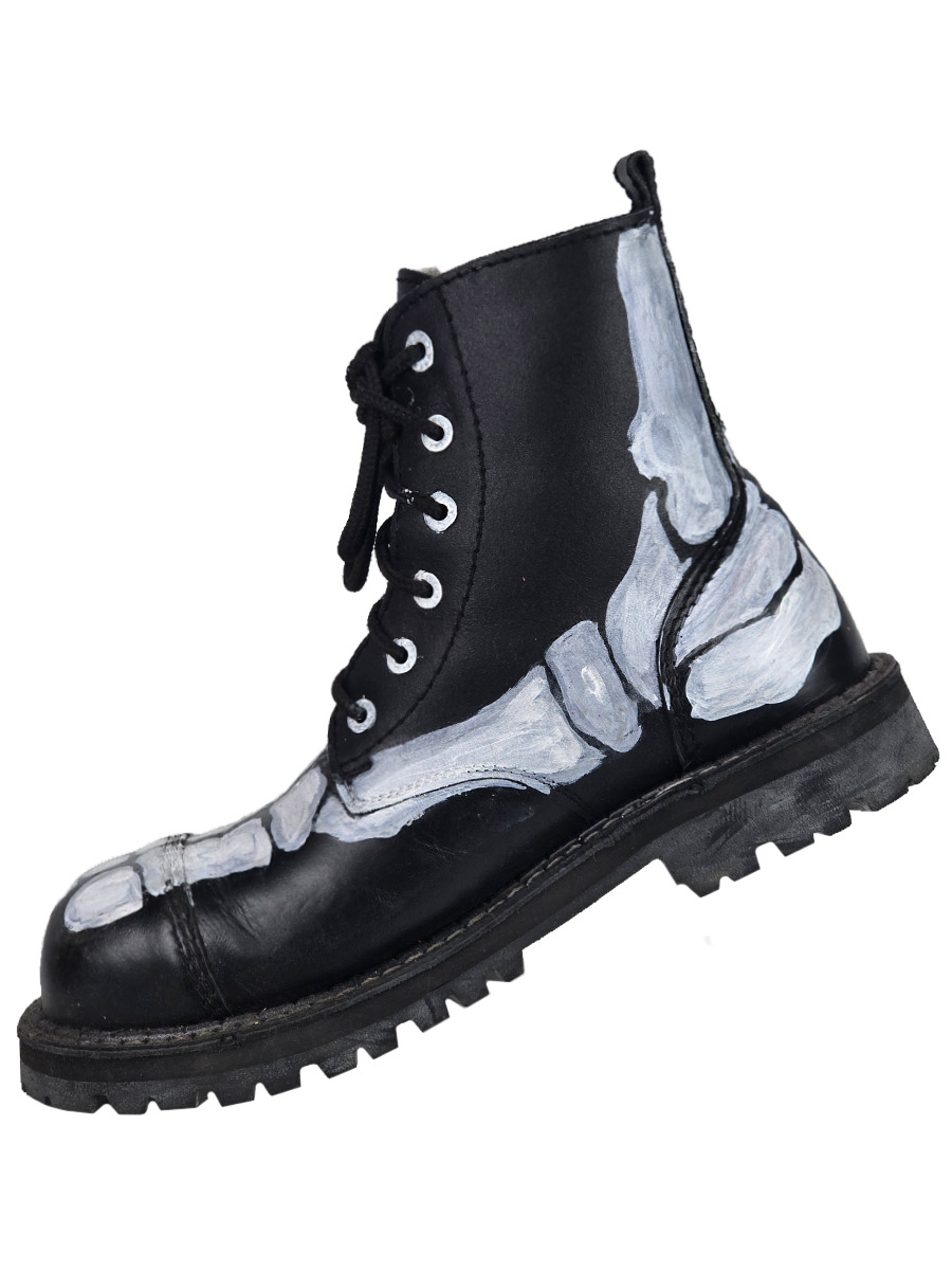 Ботинки кожаные кастомные Bones - фото 3 - rockbunker.ru