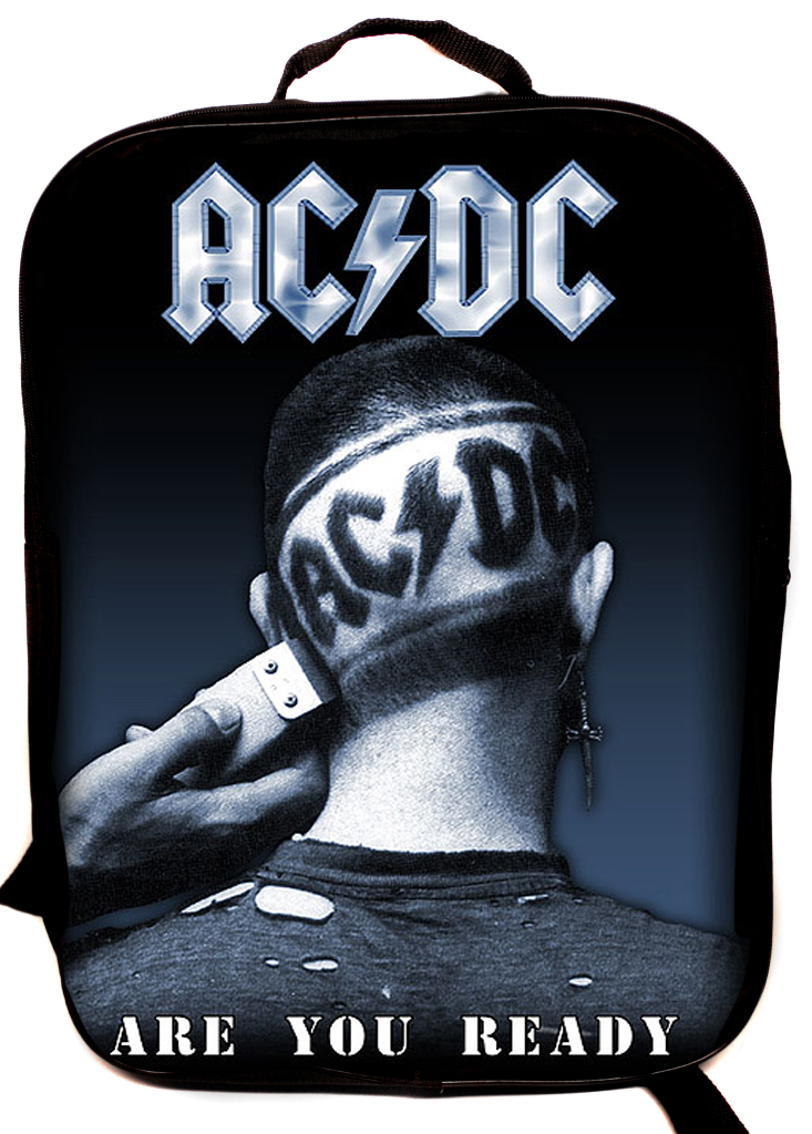 Портфель-ранец AC DC Are you ready текстильный - фото 1 - rockbunker.ru