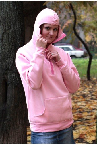 Толстовка-ниндзя с карманами розовая - фото 5 - rockbunker.ru