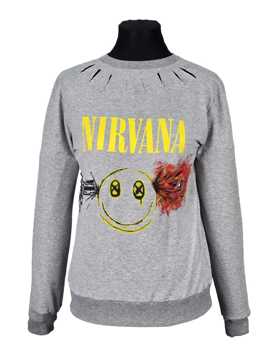 Свитшот кастомный Nirvana - фото 1 - rockbunker.ru