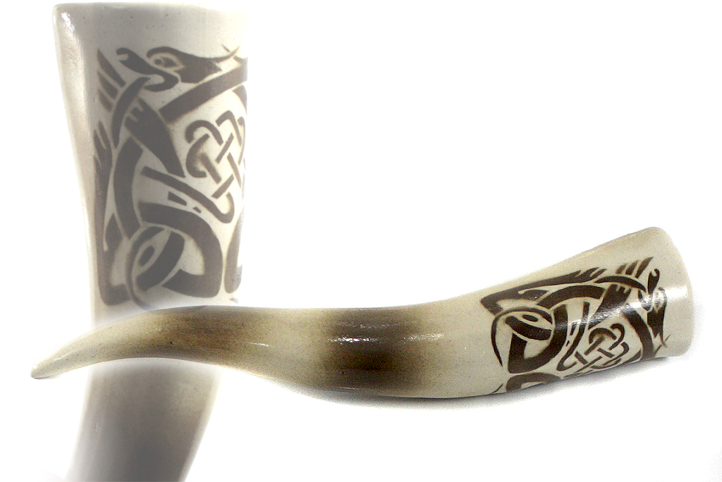 Рог керамический Кельтский орнамент - фото 1 - rockbunker.ru