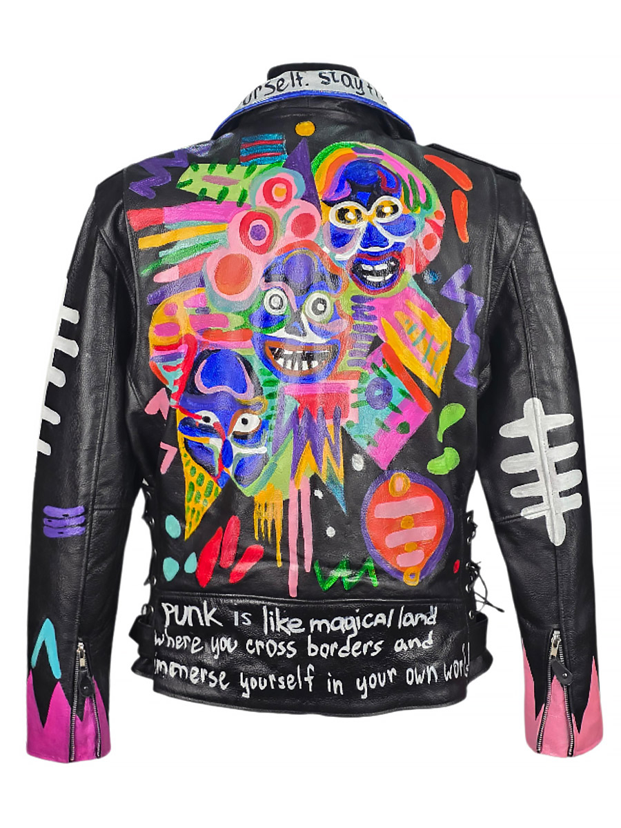 Косуха кастомная кожаная Stay Punk - фото 2 - rockbunker.ru