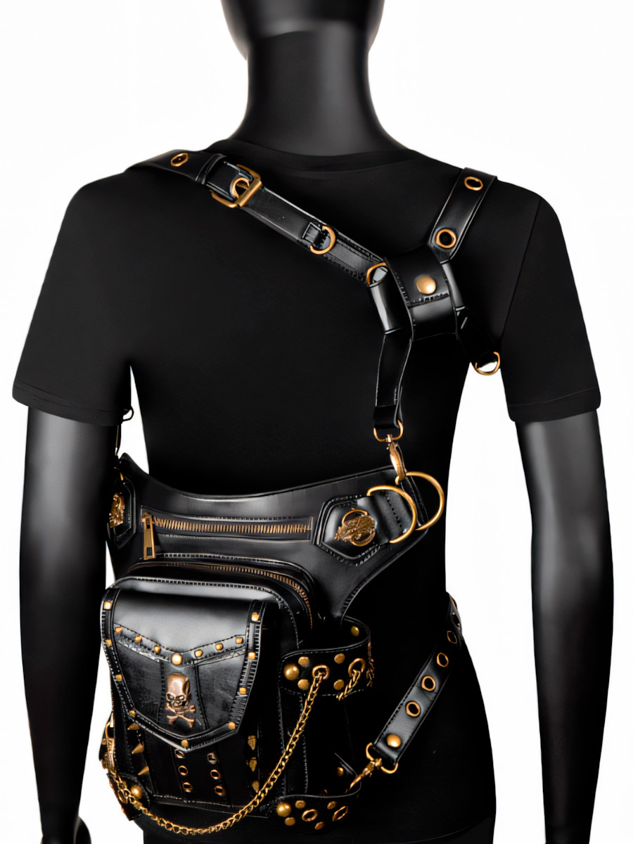 Сумка Стимпанк Универсальная Шипы Люверсы - фото 2 - rockbunker.ru