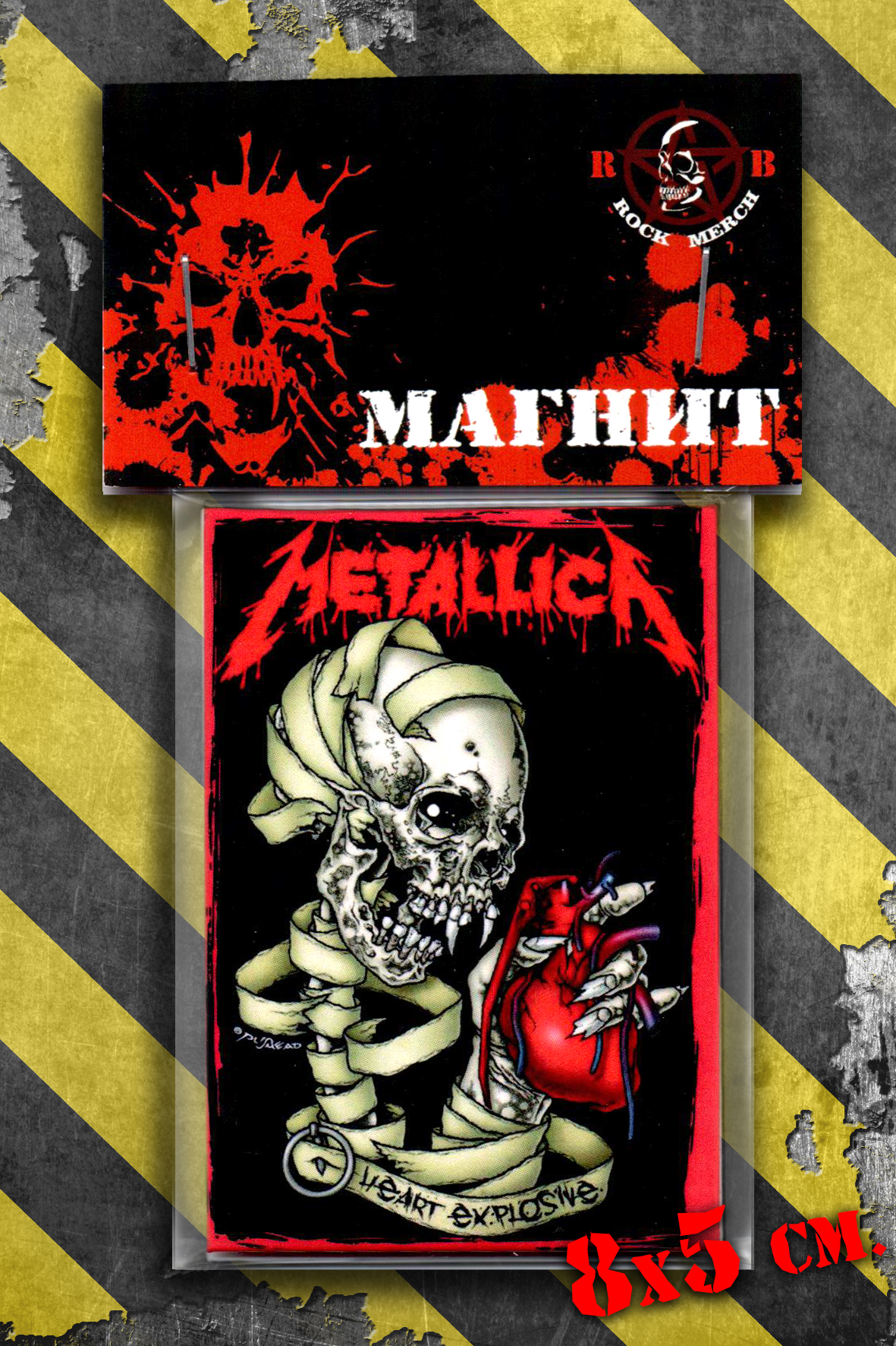 Магнит RockMerch Metallica Heart explosive - фото 1 - rockbunker.ru