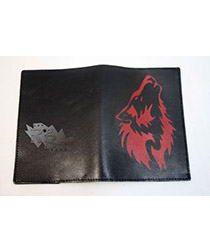 Обложка на паспорт Волк красный кожаная - фото 2 - rockbunker.ru
