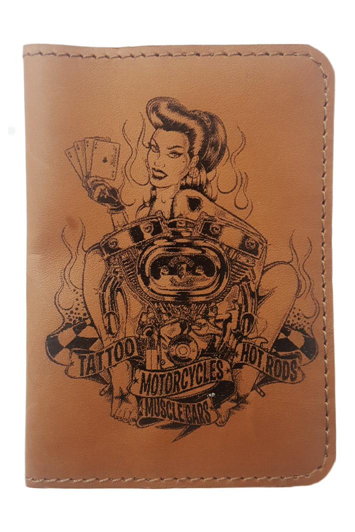 Обложка на паспорт Tattoo Hat Rods кожаная - фото 1 - rockbunker.ru