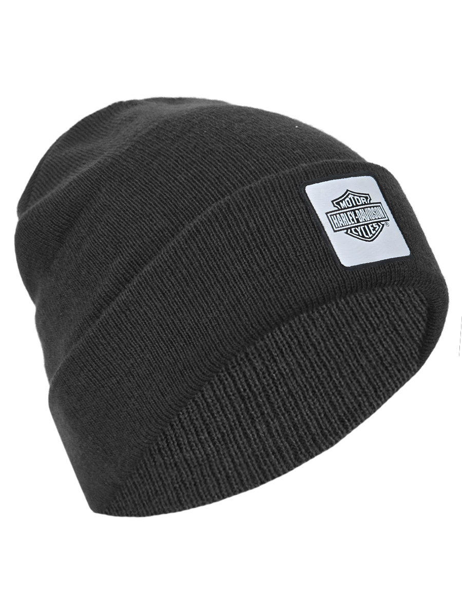 Шапка Harley-Davidson Серая с нашивкой - фото 1 - rockbunker.ru