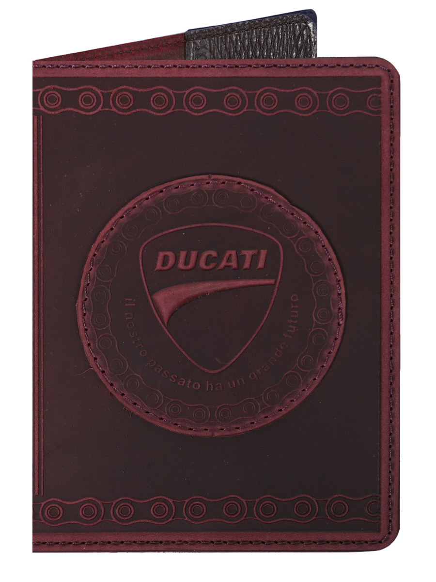 Обложка на паспорт Ducati малиновая - фото 1 - rockbunker.ru
