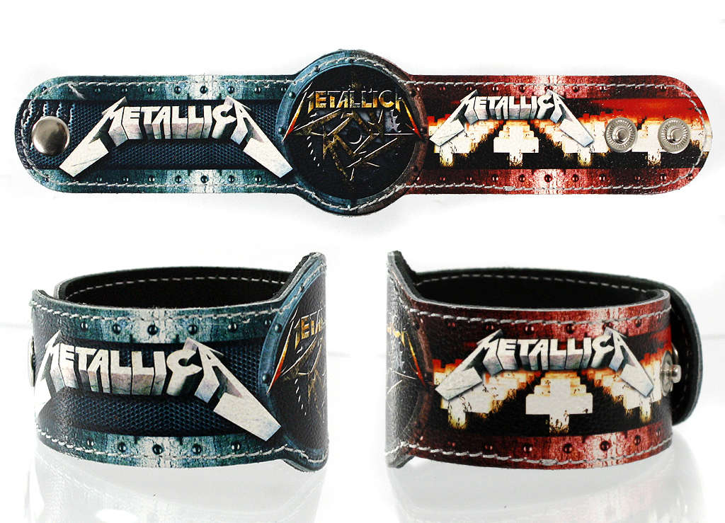 Фан-браслет кожаный RockMerch Metallica - фото 1 - rockbunker.ru