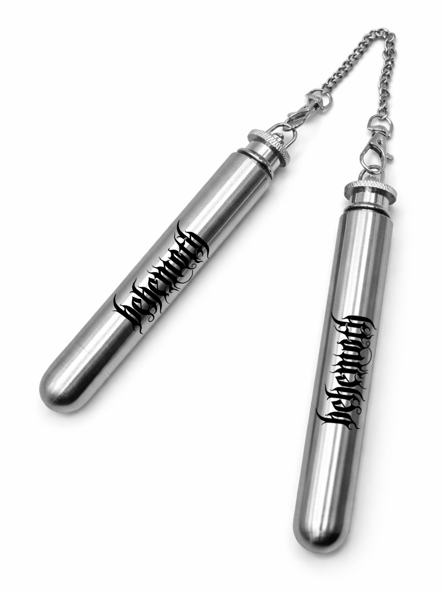 Фляги-нунчаки с гравировкой Behemoth - фото 1 - rockbunker.ru