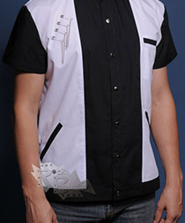Рубашка готическая Serpent Eye с короткими рукавами с булавками - фото 2 - rockbunker.ru