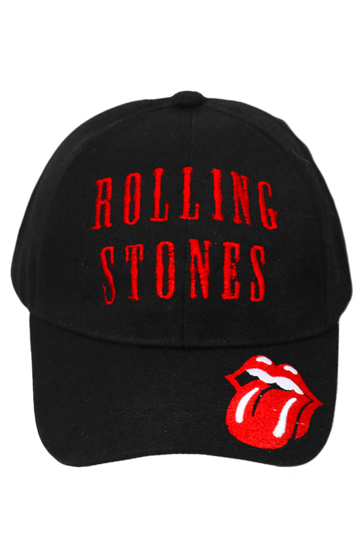 Бейсболка The Rolling Stones с 3D вышивкой красная - фото 2 - rockbunker.ru