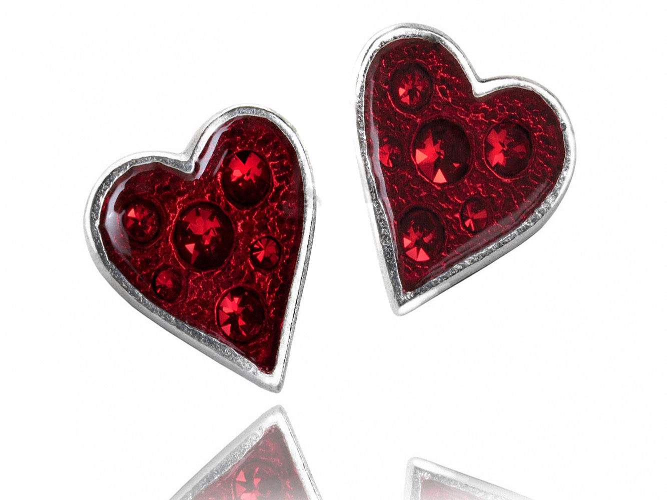 Серьги Alchemy Gothic E332 Hearts Blood Studs - фото 1 - rockbunker.ru