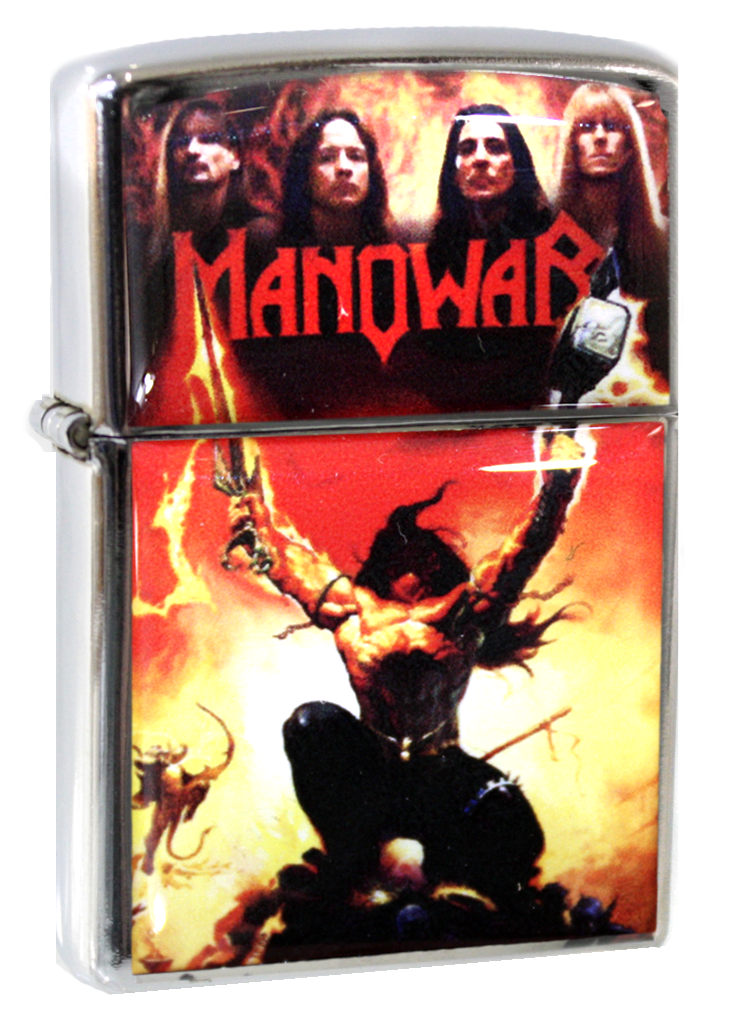 Зажигалка RockMerch Manowar The triumph of steel - фото 1 - rockbunker.ru