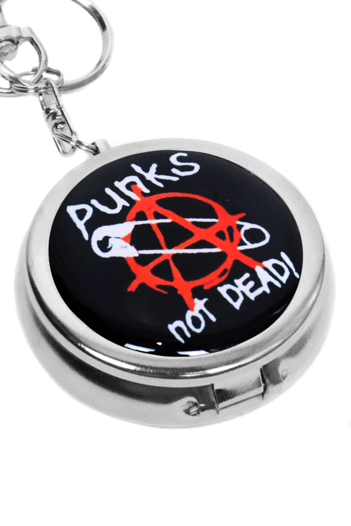 Пепельница походная Rock Merch Punks not Dead белая - фото 1 - rockbunker.ru