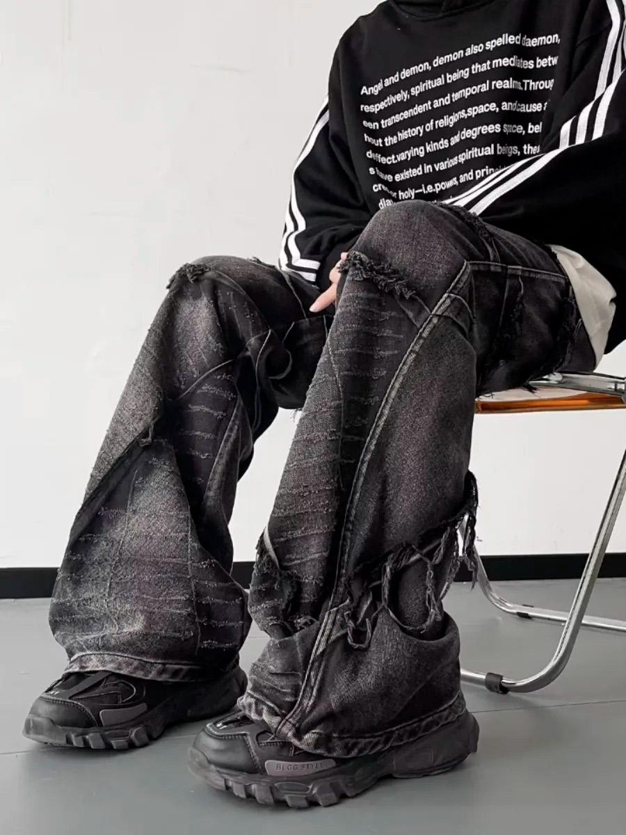 Джинсы черные винтажные - фото 4 - rockbunker.ru